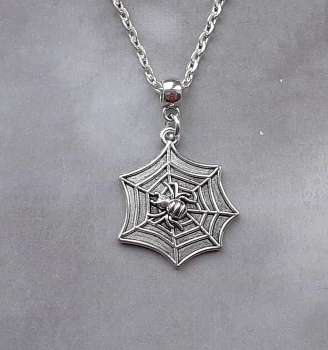 Spider and Web Necklace 