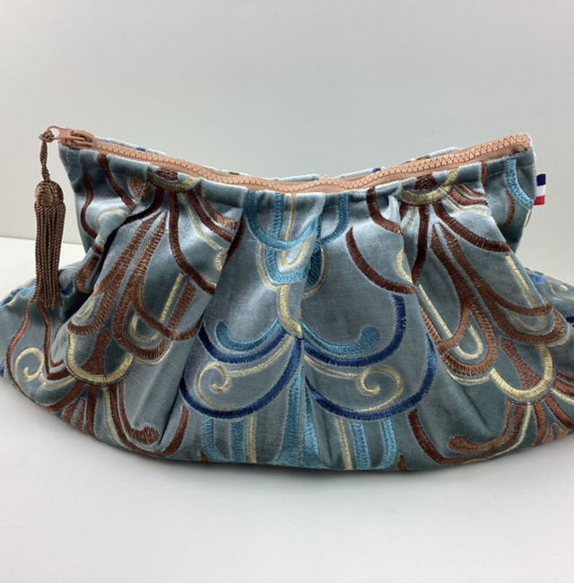 Pochette plissée en velours 