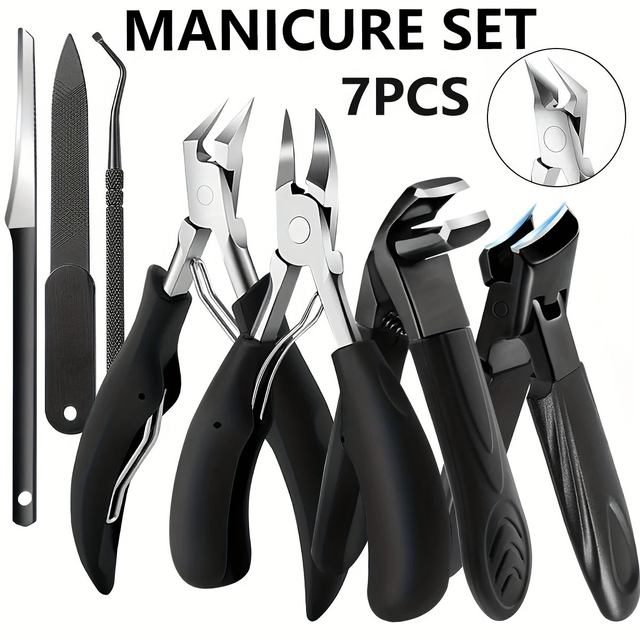 7pcs Heavy-Duty Toenail Clipper Set for Seniors