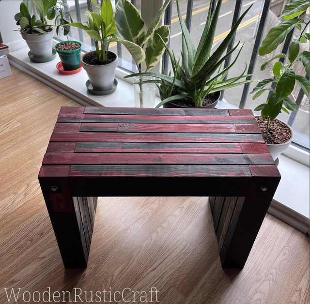 Handmade Reclaimed Pine Rustic Stool
