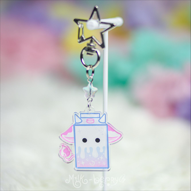 Porte-clé Brique de Lait Kawaii