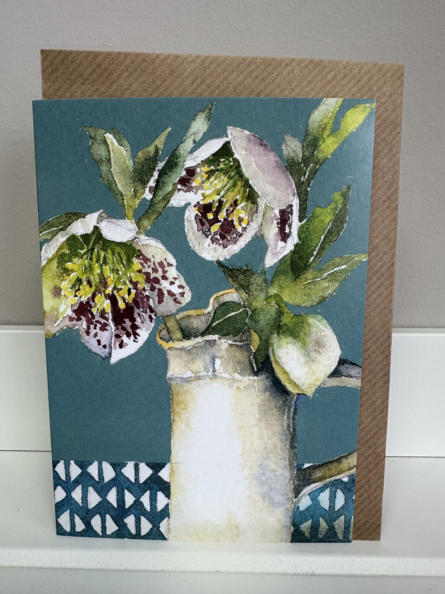 Spotty Hellebores Greetings Card