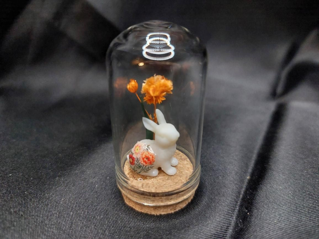 Mini-cloche lapin orange