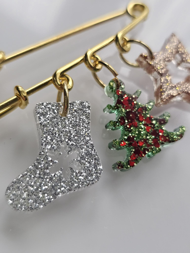BRELOQUE NOEL ARGENT VERT/ROUGE OR