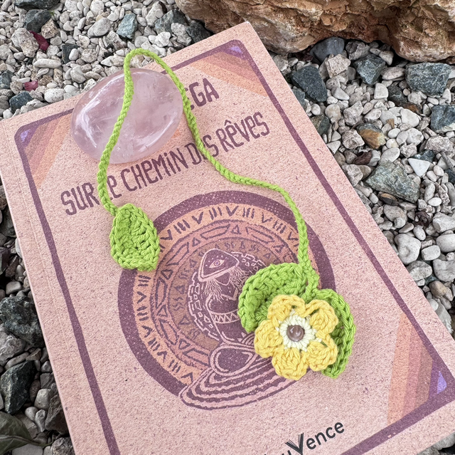 Marque page fleur pierre de soleil