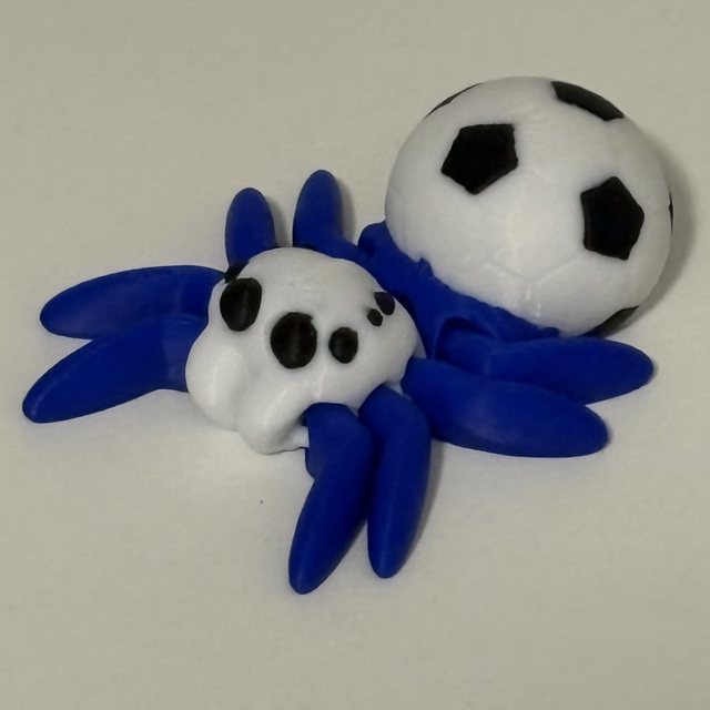 3D Printed Spider Dark Blue With Football