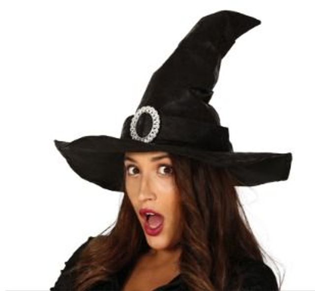 HALLOWEEN ,  13106 CAPPELLO NERO STREGA SIMIL PELL