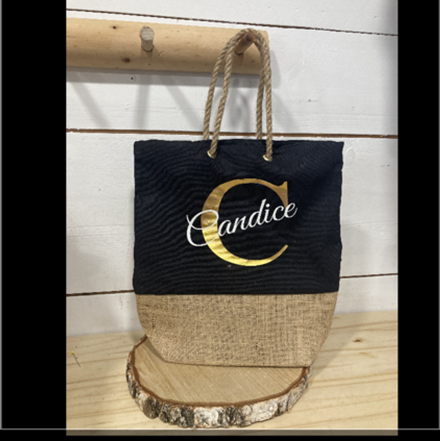 Sac cabas Initial + prénom 