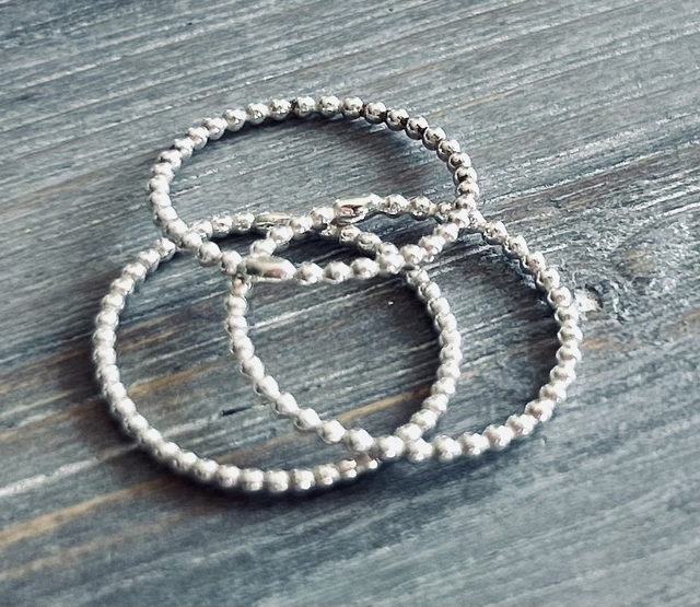 Sterling Silver 1.5mm small bubble ring