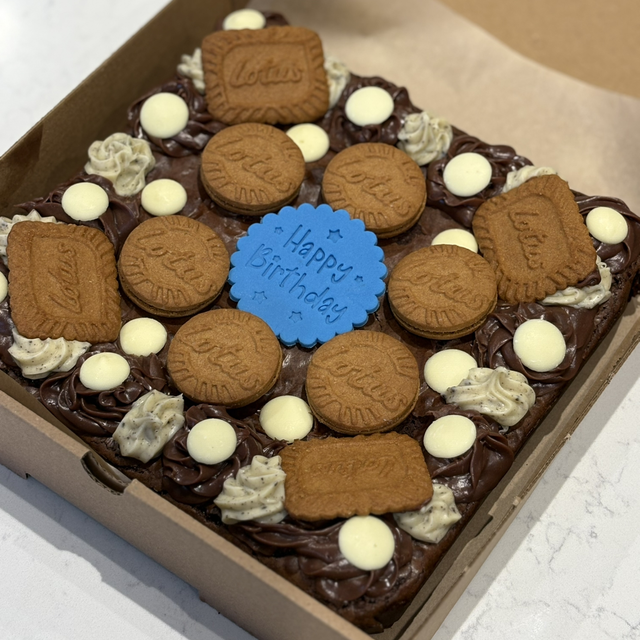 9” Biscoff Brownie Slab