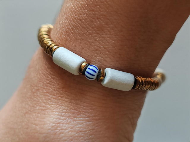 Azur Faroa - Bracelet Bronze, Craie et Bleu