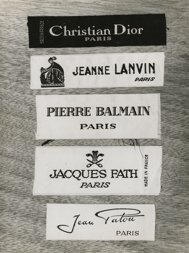 Haute couture parisienne, étiquettes, c.1960