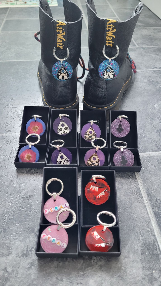 Resin Boot Charms with O-Ring – Choose Your Design - Various Colours