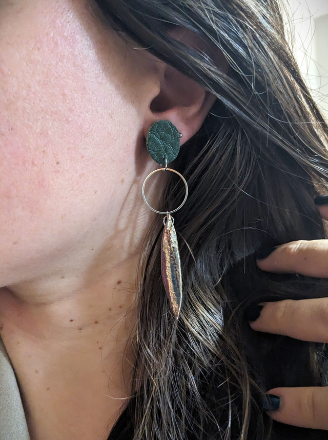 Oliù - Pendants Olivier Or 24k ou Argent 925, Cuir