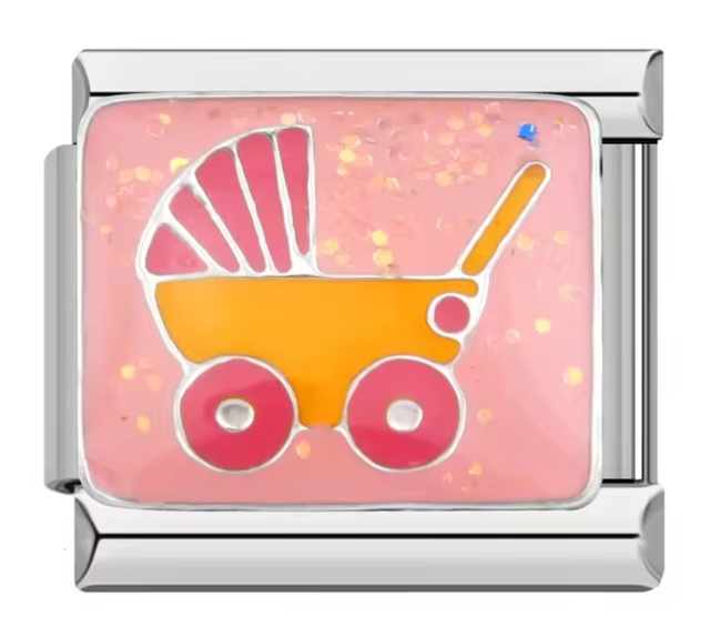 Charm Coche Fondo Rosa