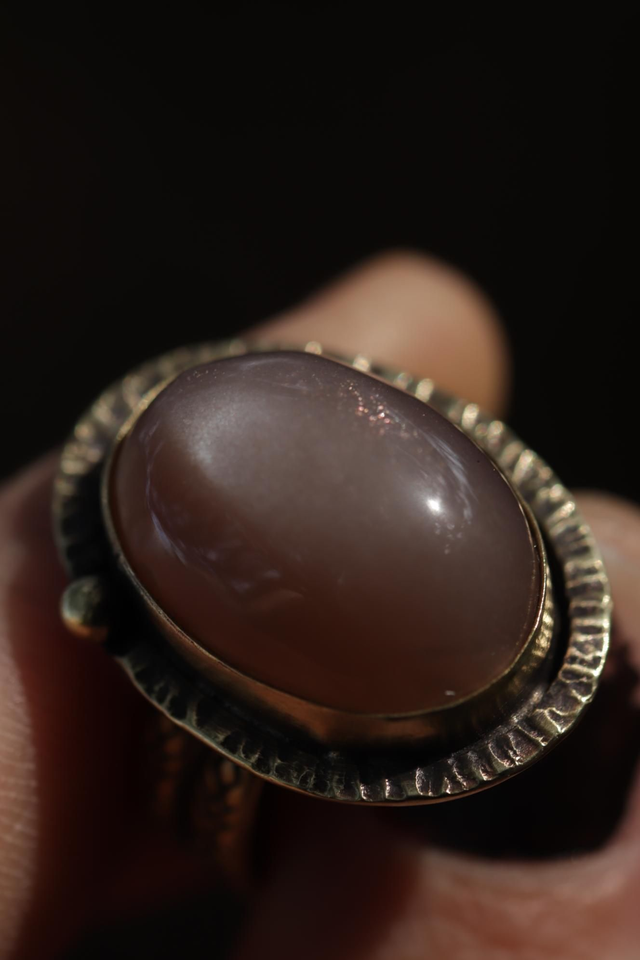 Bague pierre de lune réglable