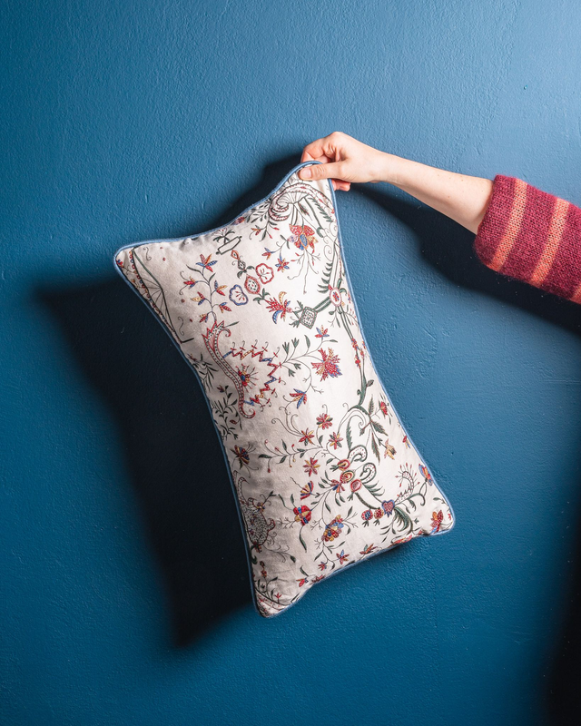 Pierre Frey luxury decorative doubleface cover cushion embroidery flowers copricuscino ricamato home decoration house decor