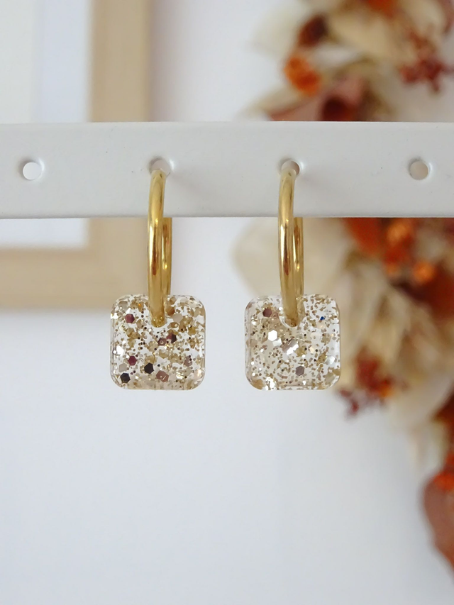 Mini Carré : paillettes doré