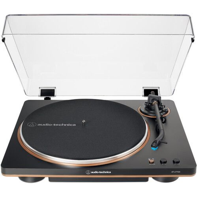 Tocadiscos automático de transmisión por correa Audio-Technica Consumer AT-LP70X (negro y bronce)