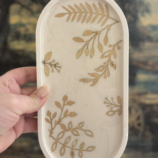 BOTANICAL JESMONITE OVAL TRAY