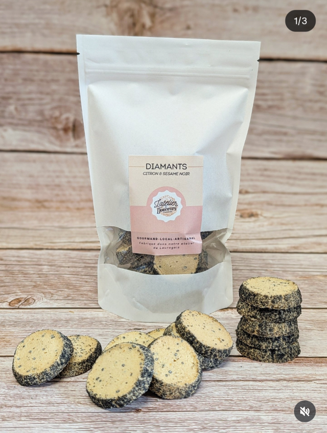 Diamants citron & sésame noir