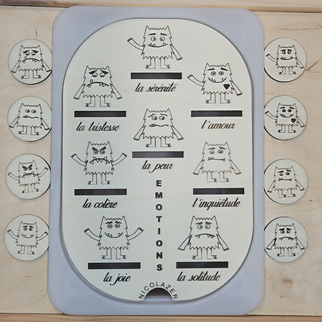 Insert sensoriel bois compatible trofast &quot; les émotions&quot;