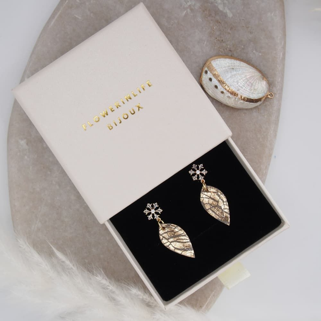 Boucles d&#039;oreilles mariage femme doré