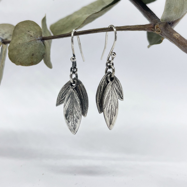 Handcrafted Silver Floral Earrings