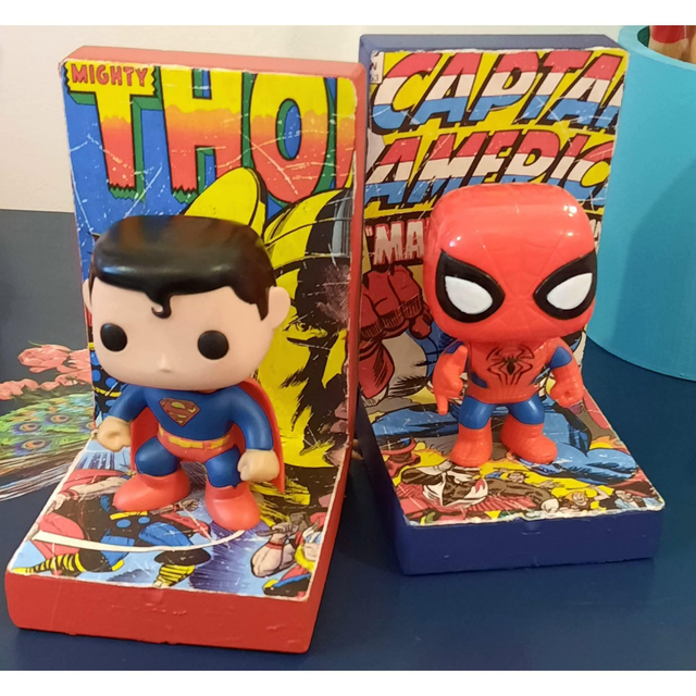 Marvel funko pops book ends