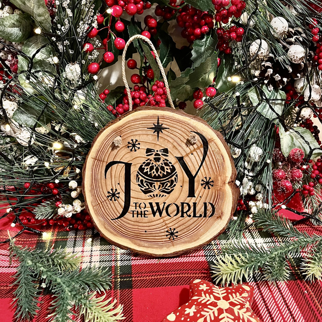 Handcrafted Larch Wood Christmas Wall Hanging