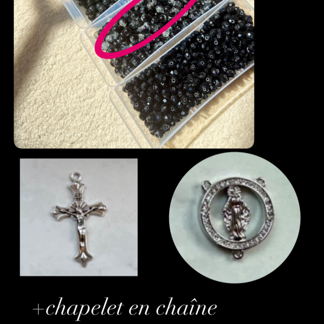 [RÉSERVÉ] Chapelet en chaîne personnalisé 
