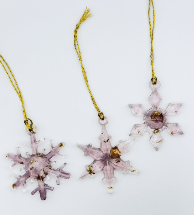 Lot de 3 suspensions flocons de Noël 