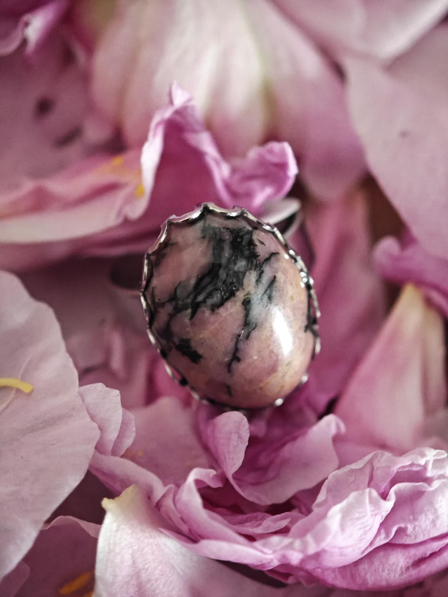 Bague pierre naturelle RHODONITE 