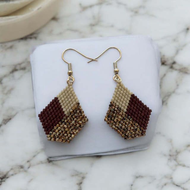 Boucles d'oreilles tons bruns