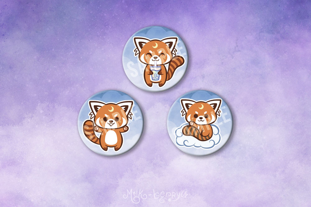 Badge 32mm Panda Roux