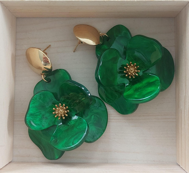 Boucles d'oreilles Irma verte