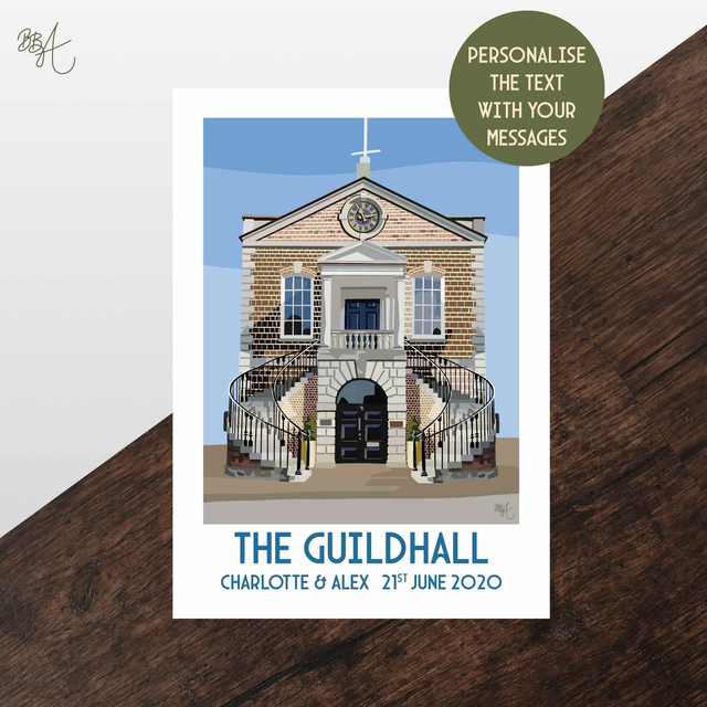 The Guildhall, Poole, Personalised Wedding Venue Print
