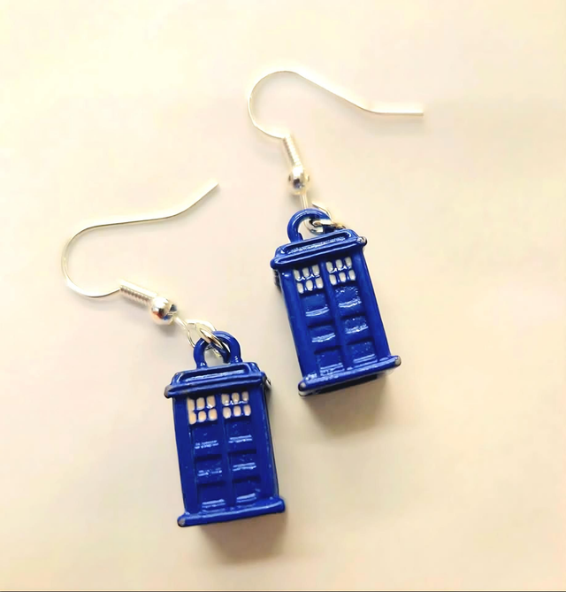 TARDIS Earrings Silver Plated (nickel free) 