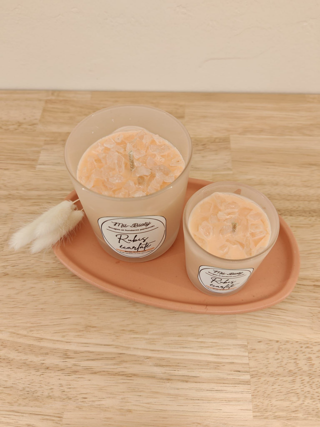 Bougie Quartz rose : Rubis écarlate