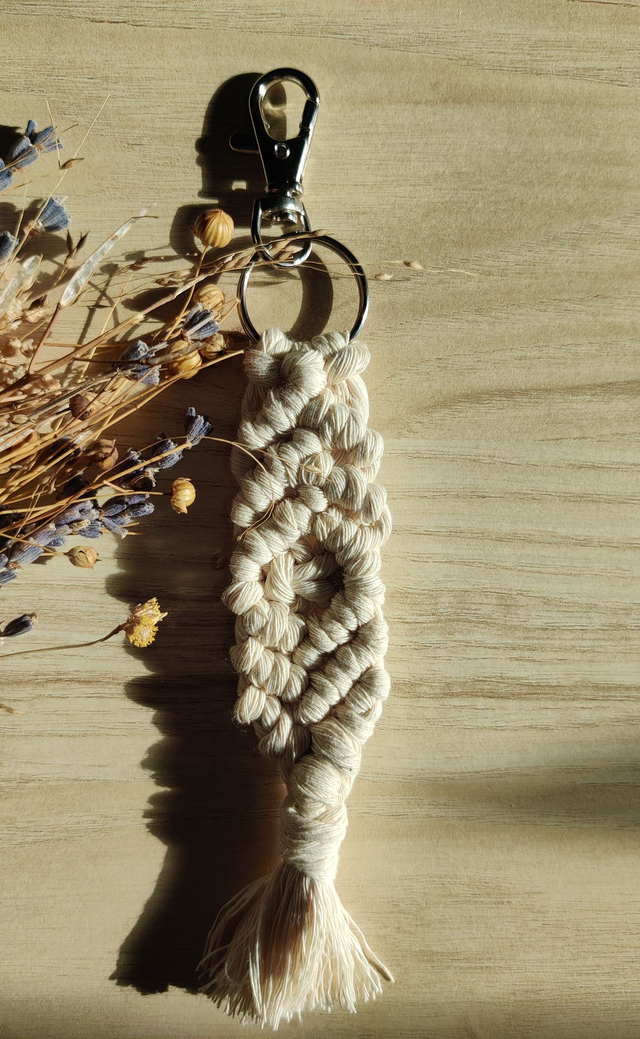 Porte-clés - Sardine - Blanc cassé