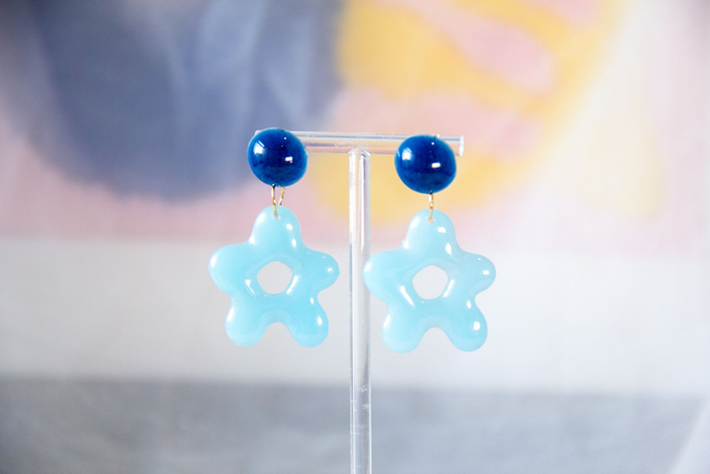 Blue Star Drop Earrings 