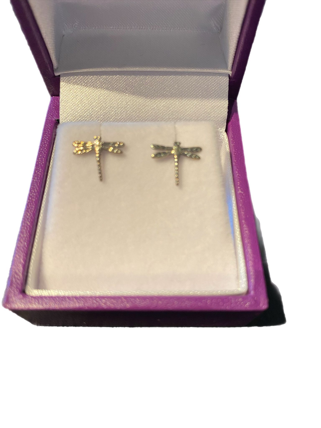 Sterling Silver Dainty Dragonfly Stud Earrings