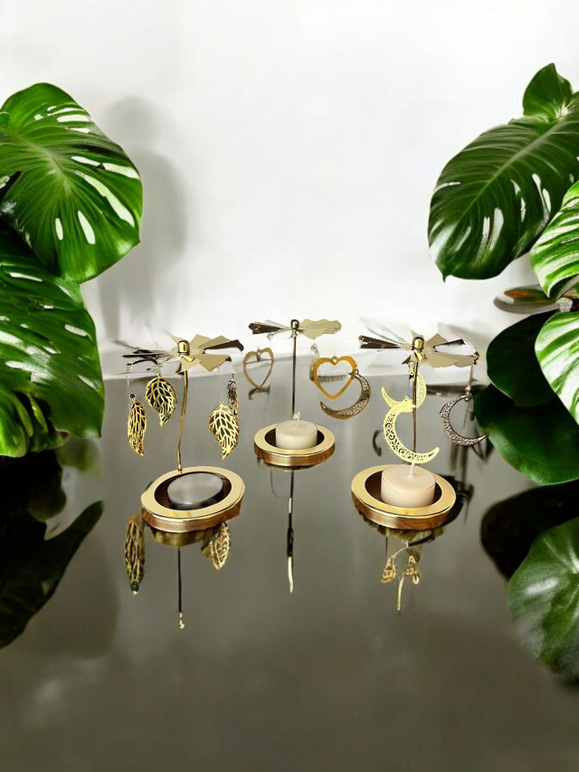 Gold Tea Light Spinners