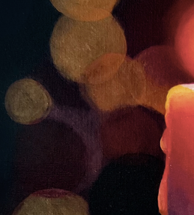 Original Painting Autumn Leaves Everlasting Candle