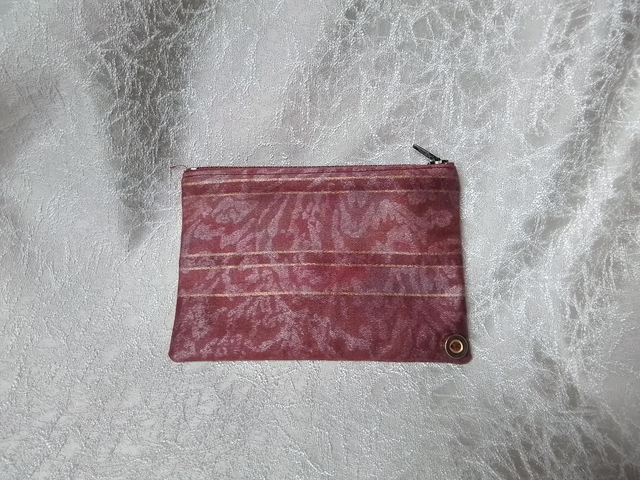 Burgundy and Gold Zipped Purse