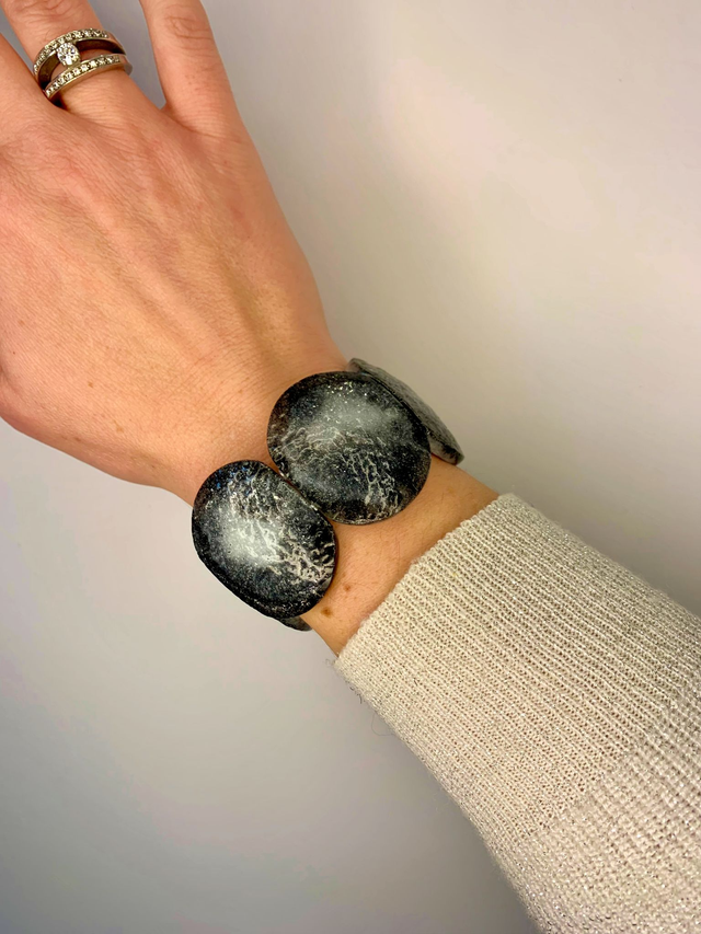 Bracelet Skiny - marbré noir et blanc - sur demande