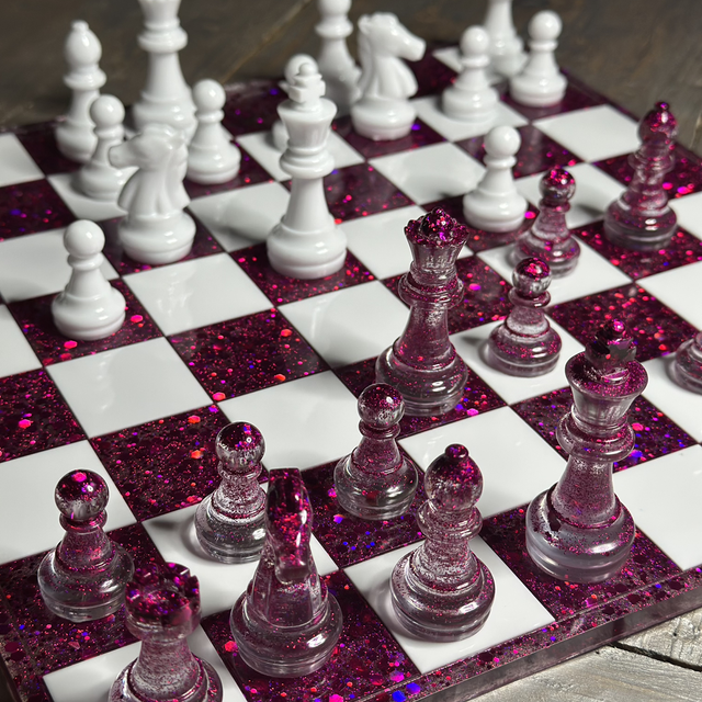 Échiquier Blanc & Fuchsia