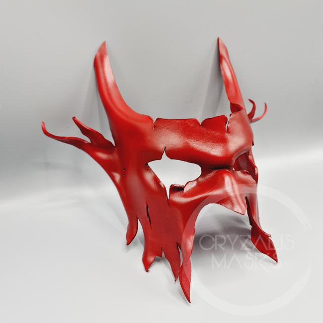 Red leather demon mask