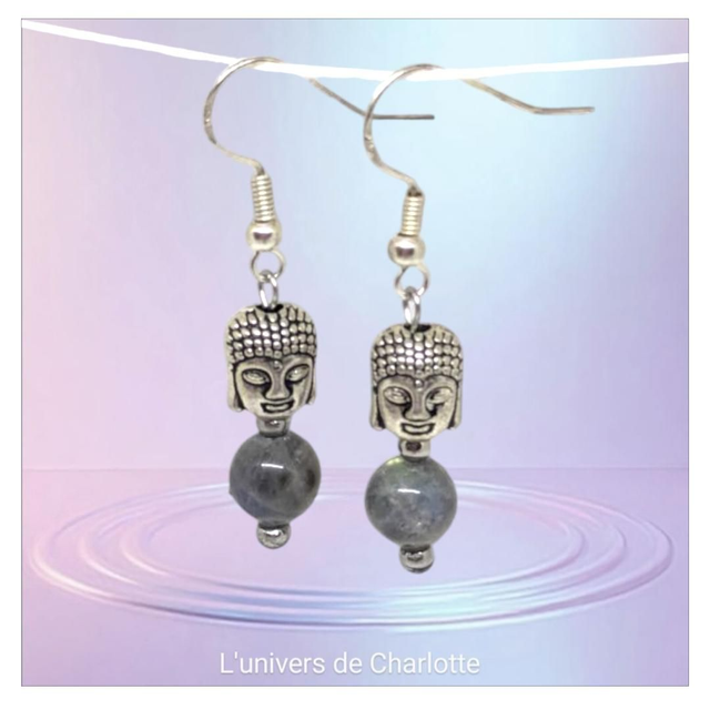 Boucles d&#039;oreilles &quot;Labradorite&quot; BO-068