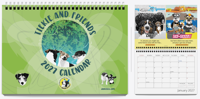 A4 Tiekie and Friends 2027 Calendar